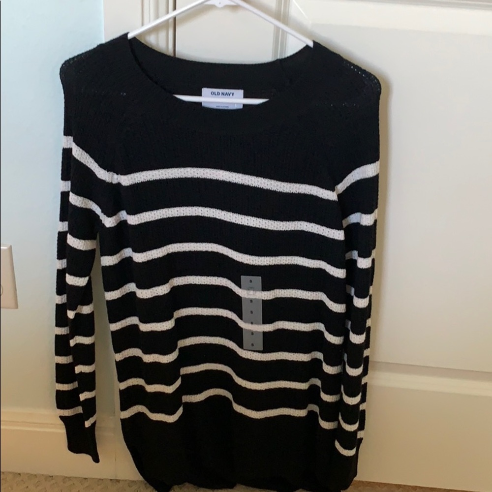 black and white striped sweater
